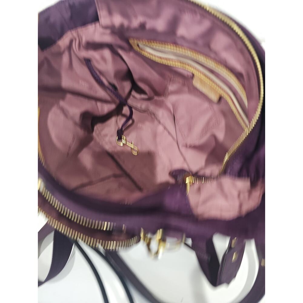 MZ Wallace Burgundy Toni Bedford Nylon W/ Leather Accent Shoulder Bag - Picture 9 of 12